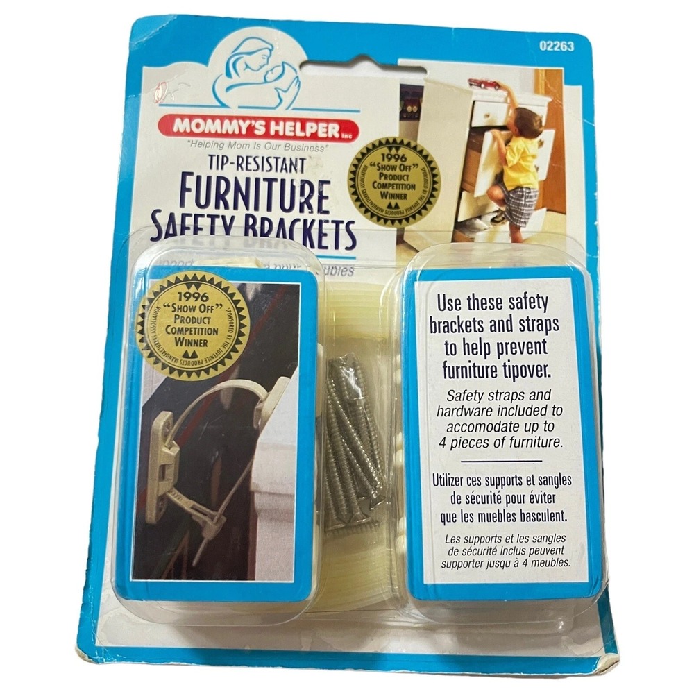 Mommy's Helper‎ Tip-Resistant Furniture Safety Brackets new